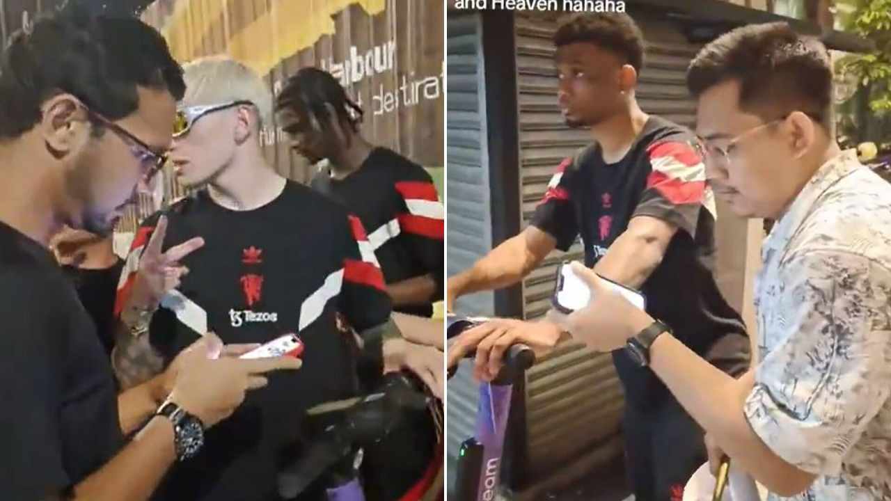 😂迪亚洛、加纳乔在吉隆坡骑车不知如何付款，当地球迷慷慨解囊